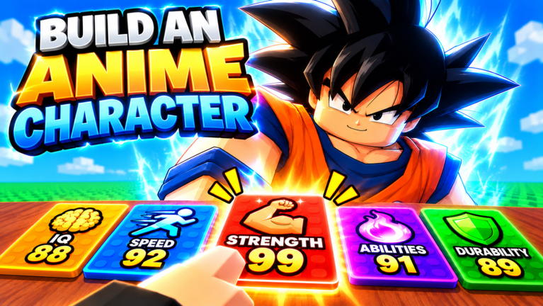 Official Build An Anime Character art showing the five stat cards