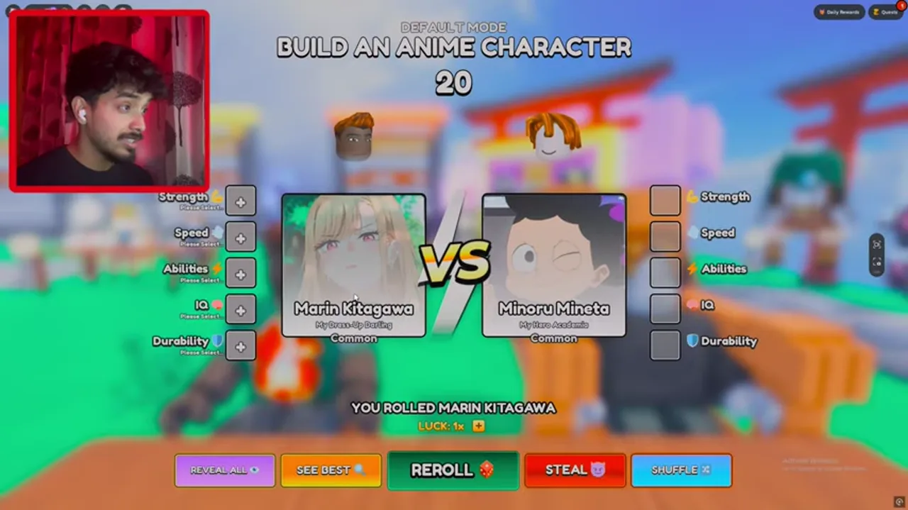Default Mode with Marin Kitagawa and Minoru Mineta character cards.